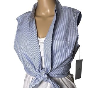 Shirt ,NWT,cotton ,boho,coastal cowgirl,striped,lightweight,office,can knot,EC